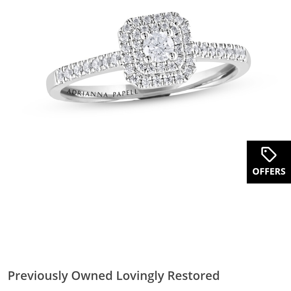 SOLD*** Adrianna Papell Silver Diamond Ring